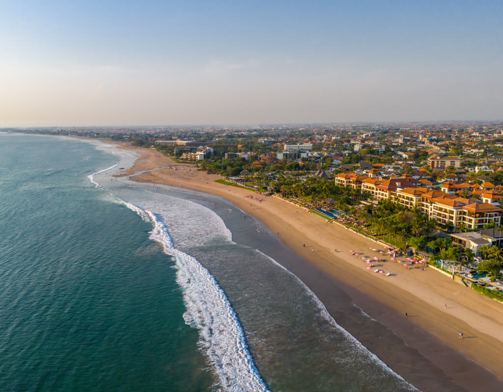 View of coastline, Bali